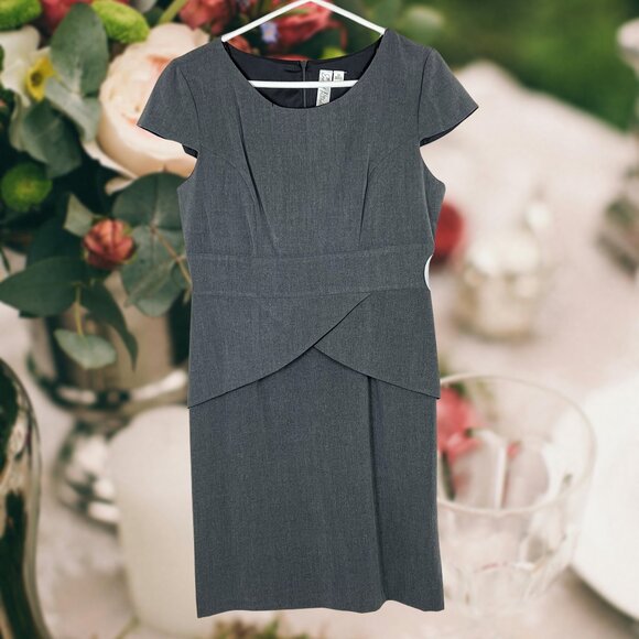 Emma & Michele Gray Sheath Dress with Peplum Waist – NWT – Size 12 - Picture 7 of 14